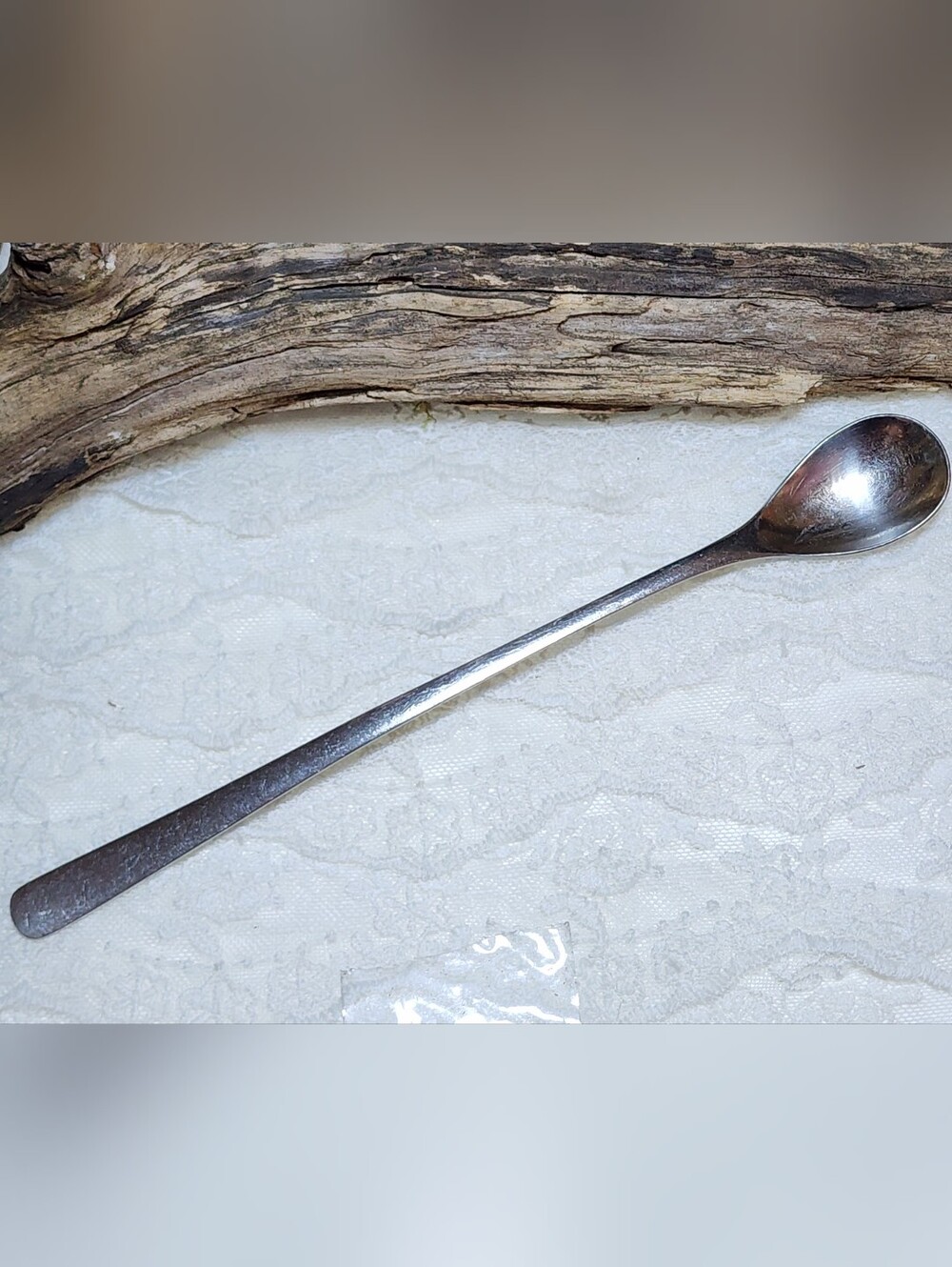 Vintage Marke Tischfein Long Cocktail Spoon- Crominal